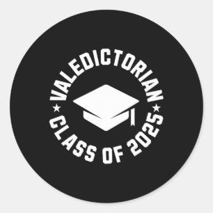 Sticker Rond Valedictorian Cl Of 2025 Graduation