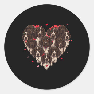 Sticker Rond Valentin allemand à poil court cœur Femmes 