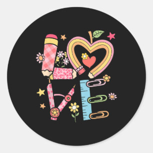 Sticker Rond Valentine Amour Enseignants Femmes Coquette Amour 