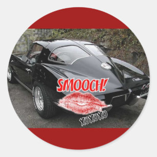 Sticker Rond Valentine Black Split Fenêtre Corvette Classic
