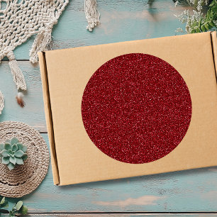 Sticker Rond Valentine Classique Tendance Paillettes Rouges