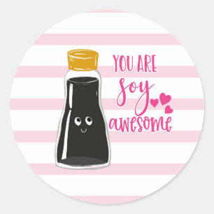 Sticker Rond valentine day pun vous êtes soy génial