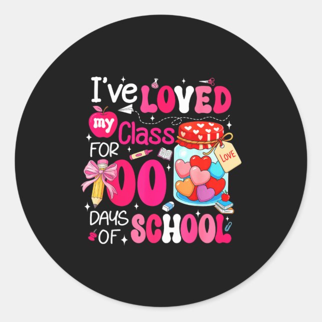 Sticker Rond Valentine Day Shirt My Cl Is Full Of Sweethearts T (Devant)