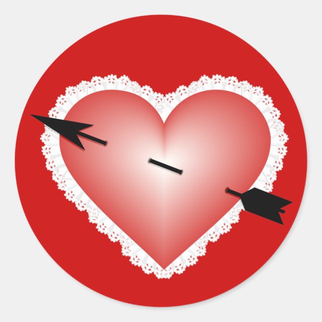 Sticker Rond Valentine Heart (Devant)