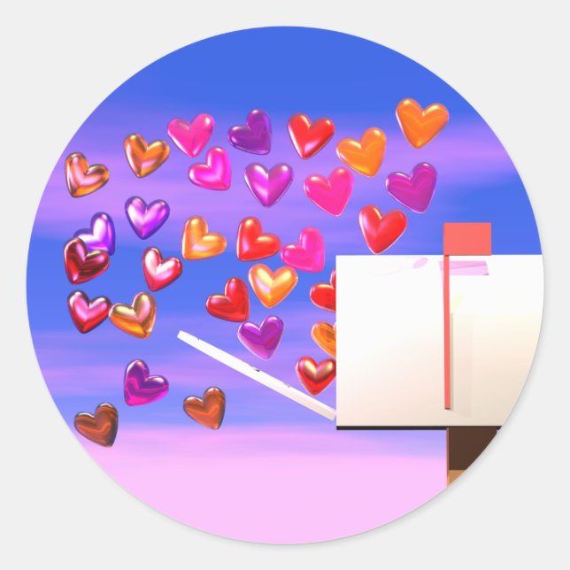 Sticker Rond Valentine Heart Mail (Devant)