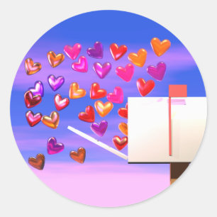 Sticker Rond Valentine Heart Mail