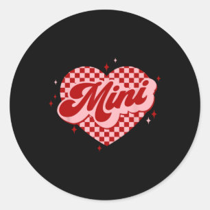 Sticker Rond Valentine Mini À damiers Coeur Valentines Fête des