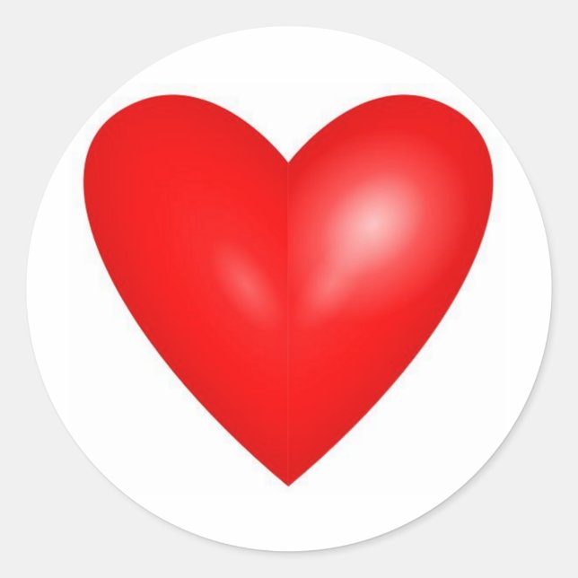 Sticker Rond Valentine Red Heart Mariage (Devant)
