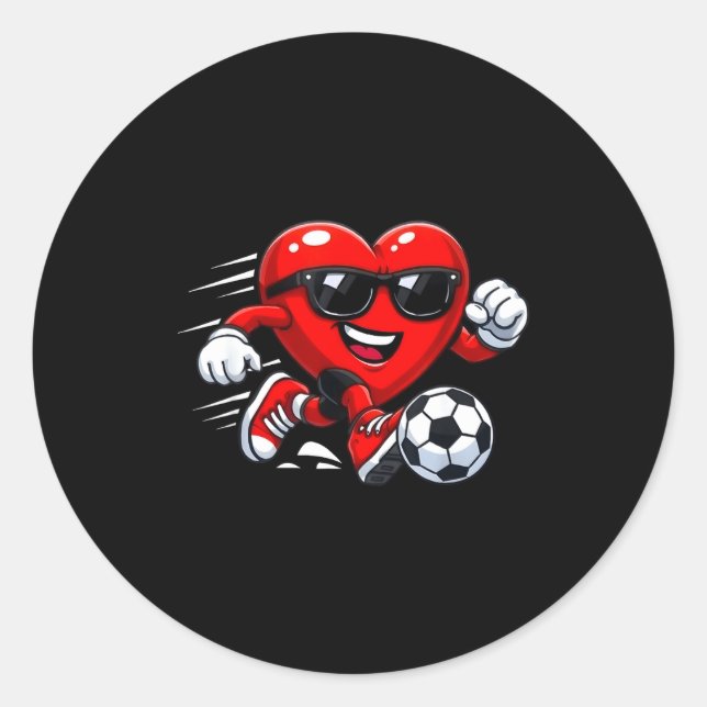 Sticker Rond Valentine Soccer Heart Drip Srt Love Valentines Da (Devant)