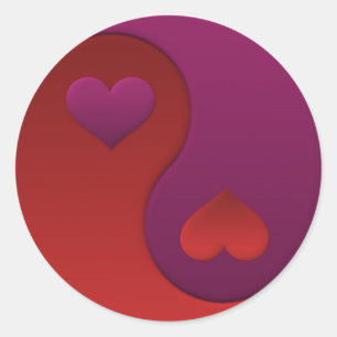 Sticker Rond Valentine Yin Yang