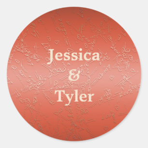 Sticker Rond Valentines.Amour. monogramme.