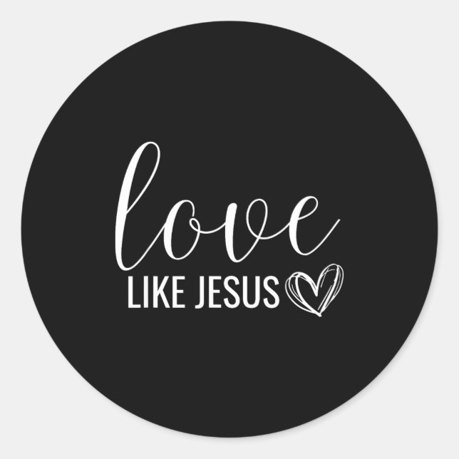 Sticker Rond Valentines Christian Love Like Jesus  (Devant)