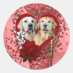 Sticker Rond Valentines - Clé de mon coeur - Goldens - Corona T