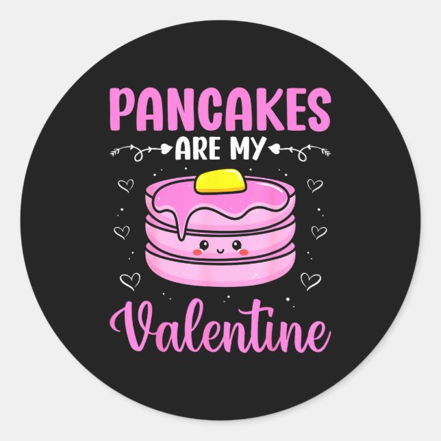 Sticker Rond Valentine's Day Couple - Pancakes Are My Valentine (Devant)
