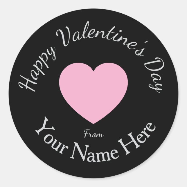 Sticker Rond Valentines Day From Your Name Here Custom Graphics (Devant)