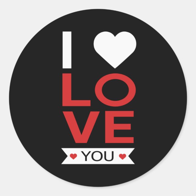 Sticker Rond Valentine's Day Heart Love Couples Funny Venin Ide (Devant)