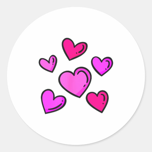 Sticker Rond Valentines Day Hearts Love Graphic  (Devant)