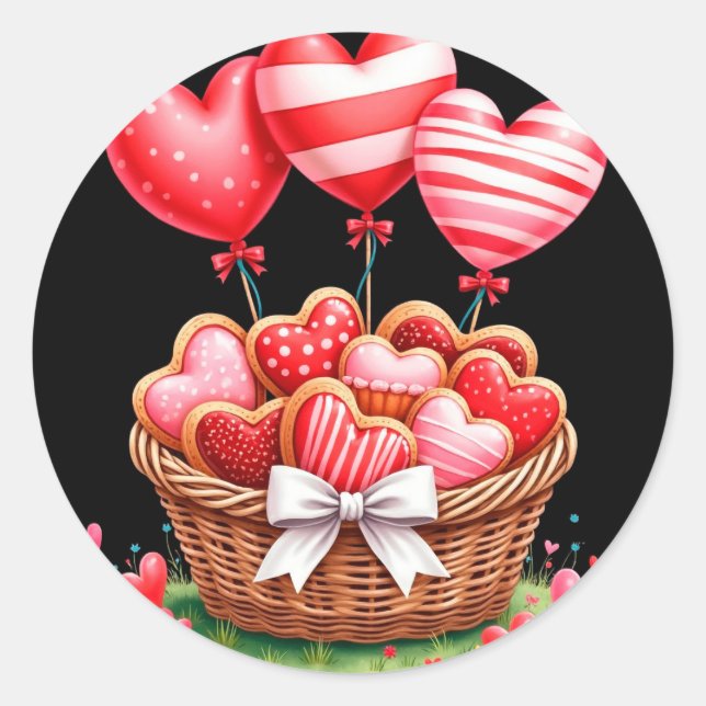 Sticker Rond Valentine's Day Love & Hearts Collection ❤️ (Devant)