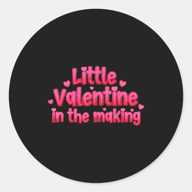 Sticker Rond Valentines Day Pregnancy Announcement Little Valen (Devant)