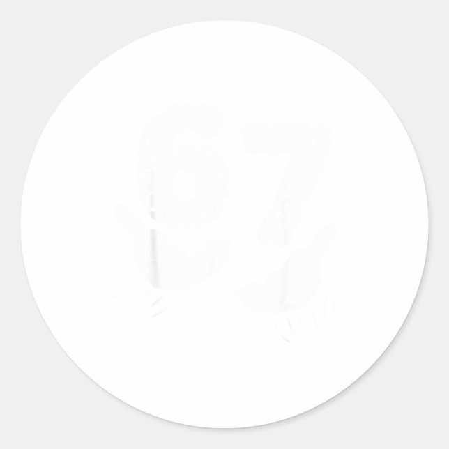 Sticker Rond Valentines Day Six Seven 6 7 Meme Hand Heart 67 Me (Devant)