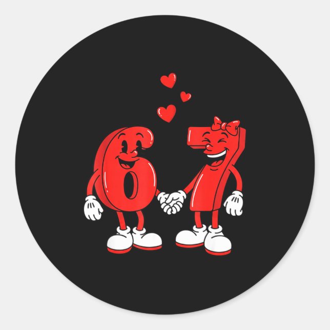 Sticker Rond Valentine's Day Six Seven Hearts 6 7 Meme Gen Alph (Devant)