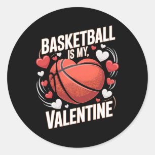 Sticker Rond Valentine's Day Sketll Coeur Design pour Lov Sport