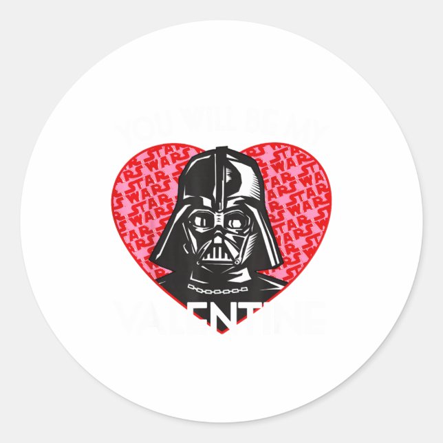 Sticker Rond Valentines Day You Will Be My Valentine  (Devant)