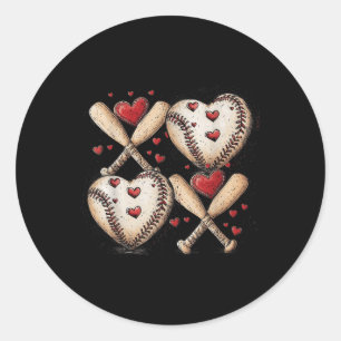 Sticker Rond Valentines de baseball Retro Jour Xoxo Funny Kids