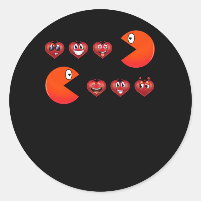 Sticker Rond Valentines Jour Coeurs Feed Emoji (Devant)
