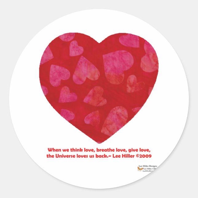 Sticker Rond Valentines Jour Coeurs roses Cadeaux rouges Vêteme (Devant)