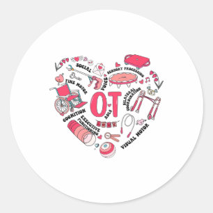 Sticker Rond Valentines Jour Heart ergothérapeute À La