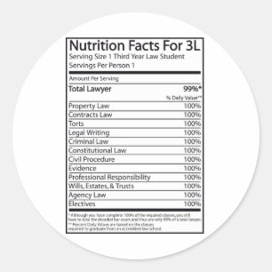 Sticker Rond Valeur nutritive pour un 3L