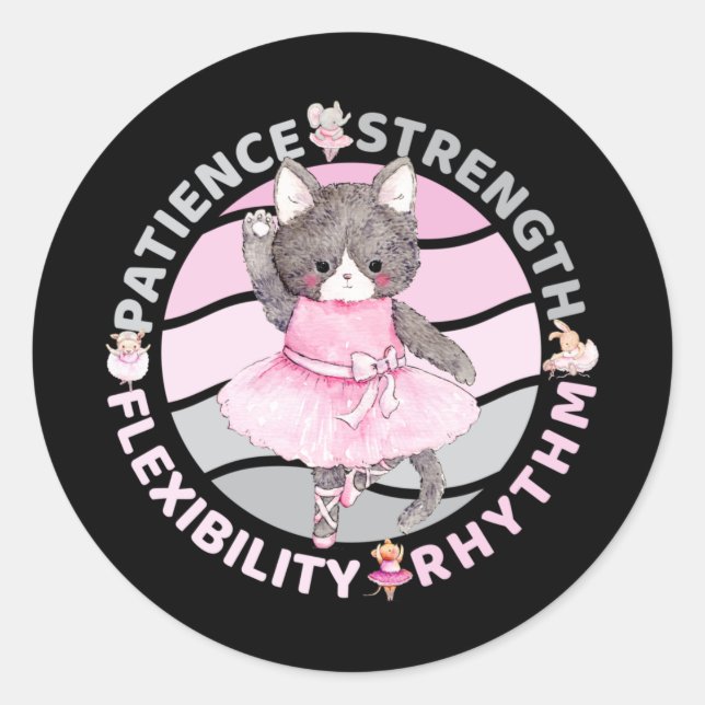 Sticker Rond Valeurs de base du danseur de ballet - Ballerina (Devant)