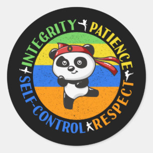 Sticker Rond Valeurs des arts martiaux - Garçons Karate Mindset