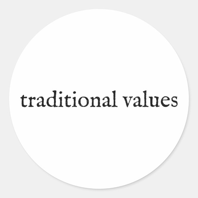 Sticker Rond Valeurs traditionnelles (Devant)