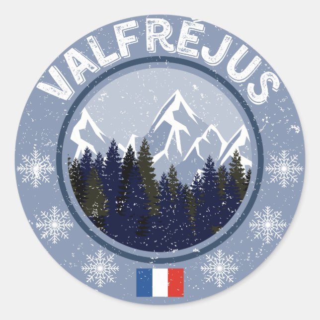 Sticker Rond Valfréjus Station de ski (Devant)