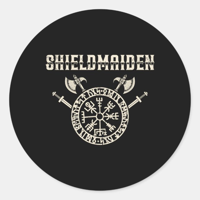 Sticker Rond Valkyrie Shieldmaiden Fan (Devant)