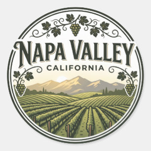 Sticker Rond Vallée de Napa Californie