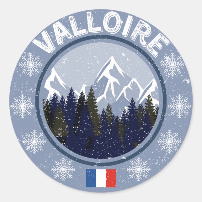 Sticker Rond Valloire Station de ski (Devant)
