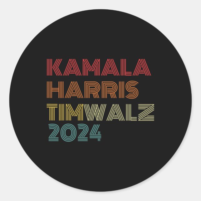 Sticker Rond Valse 2024 Election Kamala Harris Tim Waltz 2024 1 (Devant)