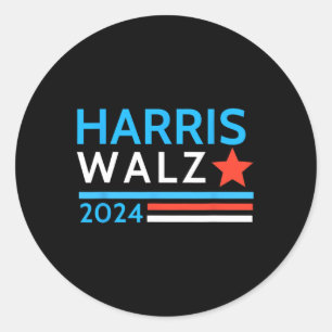 Sticker Rond Valse 2024 Election Kamala Harris Tim Waltz 2024 1