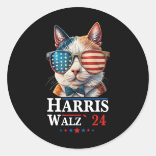 Sticker Rond Valse 2024 Election Shirt Cat Ladies Kamala Harris