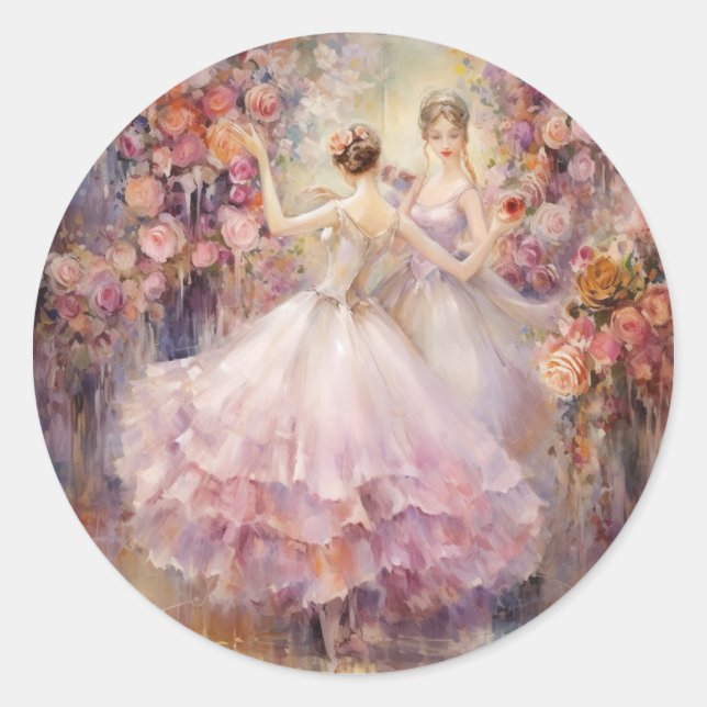 Sticker Rond Valse des fleurs Casse-Noisette Ballet (Devant)