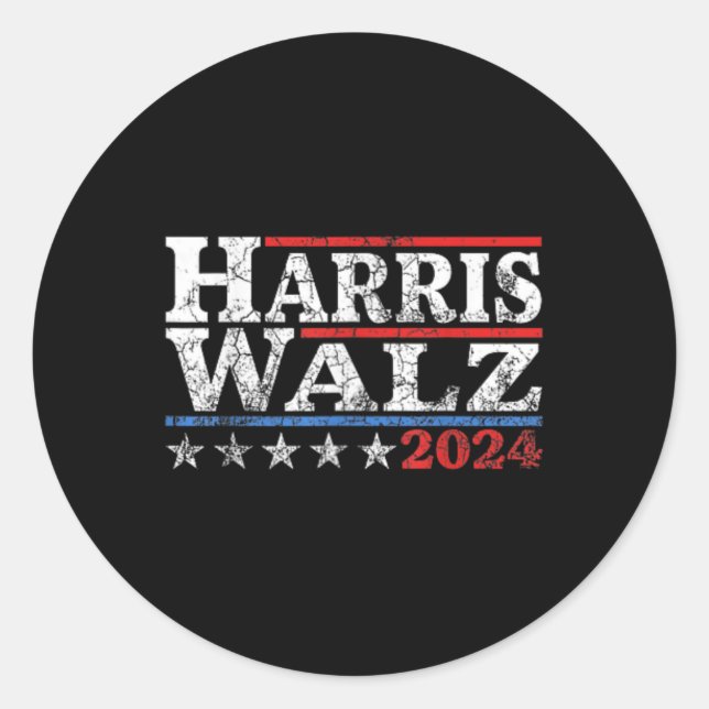 Sticker Rond Valse Élection 2024 Kamala 2024 2 côtés (Devant)