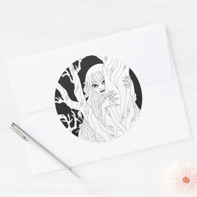 Sticker Rond Vampire (Enveloppe)