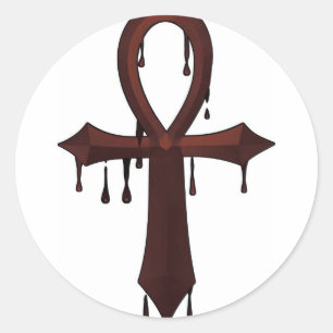 Sticker Rond VAMPIRE ANKH -Bloody