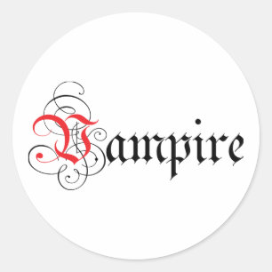 Sticker Rond Vampire calgraphique
