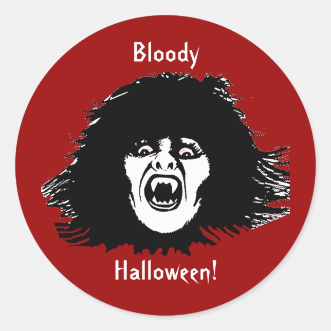 Sticker Rond Vampire Chick est un vrai régal (Devant)