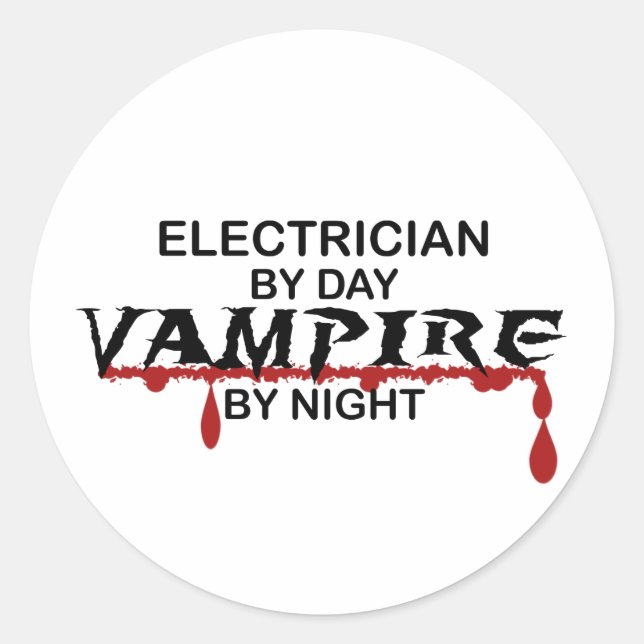 Sticker Rond Vampire électrique par nuit (Devant)