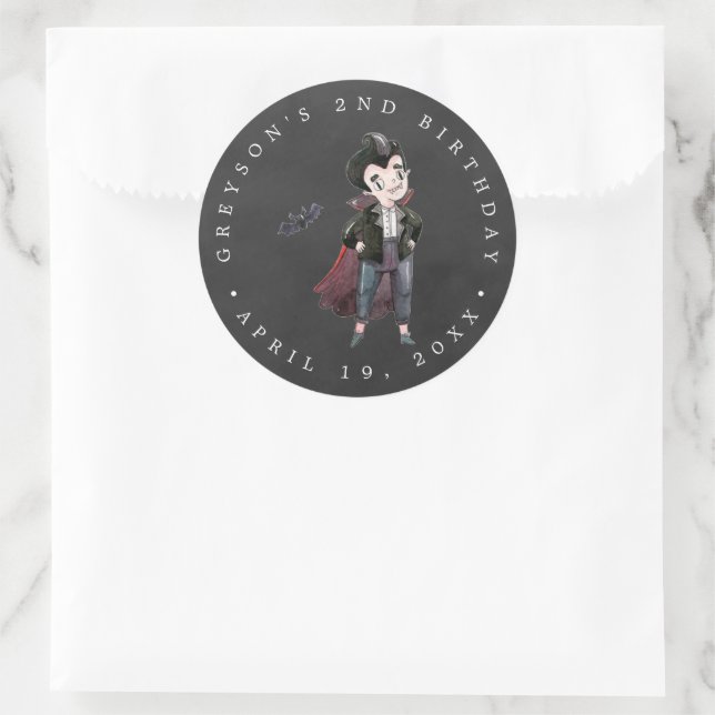 Sticker Rond Vampire | Fête d'anniversaire d'Halloween Favorise (Sac)